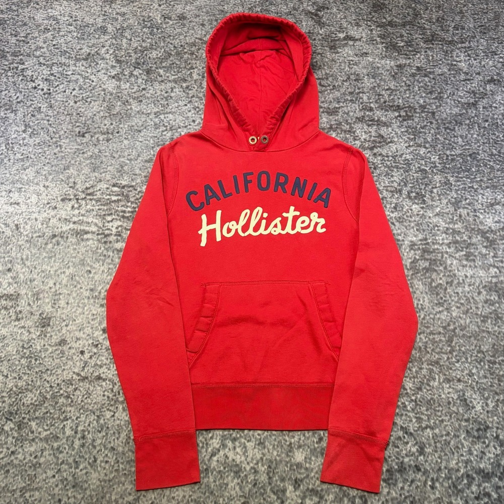 Hollister California Hoodie Womens Large Red Surf Beach Vintage Y2K